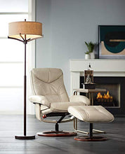 Load image into Gallery viewer, Tremont Mid Century Modern Floor Lamp Deep Bronze Tan Burlap Drum Shade for Living Room Reading Bedroom Office - Franklin Iron Works