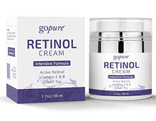Load image into Gallery viewer, goPure Retinol Cream for Face - Anti Aging Face Cream - Anti Wrinkle Cream Face Moisturizer - Retinol Night Cream in Airless Jar - 1.7oz