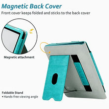 Load image into Gallery viewer, RSAquar New Kindle Paperwhite Case for 11th Generation eReader, 6.8” 2021 Edition, Premium PU Leather Cover with Auto Sleep Wake, Hand Strap, Card Slot, and Foldable Stand, Sky Blue