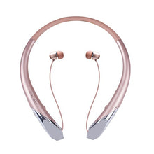 Load image into Gallery viewer, ZSW Tech Bluetooth Headphones, Wireless Retractable Earbuds Neckband Headset Sports Sweatproof Earphones with Mic (2017 Upgraded Version, 15 Hours Play Time, Rose)