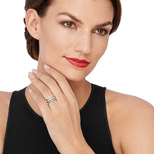 Load image into Gallery viewer, Ross-Simons Set Of 4 .15 ct. t.w. Diamond Stackable Rings in 2-Tone Sterling Silver