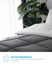 Load image into Gallery viewer, Equinox All-Season Charcoal Grey/White Quilted Comforter - Goose Down Alternative - Reversible Duvet Insert Set - Machine Washable - Plush Microfiber Fill (350 GSM) (Queen 88 x 88 Inches)