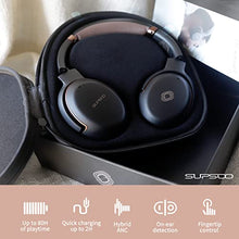 Load image into Gallery viewer, Wireless Active Noise Canceling Headphones with Mic,SUPSOO Wireless ANC Over Ear Bluetooth Headset, 80H Playtime, Deep Bass,Studio Stereo Sound,for Travel Home Office-Black Brown