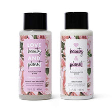 Load image into Gallery viewer, Love Beauty and Planet Shampoo & Conditioner for Color-Treated Hair Murumuru Butter & Rose Shampoo and Conditioner Silicone Free, Paraben Free and Vegan, White, 13.5 oz 2 Count