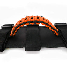 Load image into Gallery viewer, Jade Onlines 4 Pieces Roll Bar Grab Paracord Grab Handles 3Straps Handles Fit for 2 to 3-inch Roll Bars for Most Jeep Wrangler Models 1986-2020(Orange)