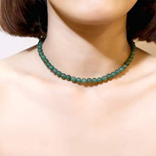 Load image into Gallery viewer, Sea of Ice Aventurine 6mm Round Beads Necklace 14" Plus 2" Extender with Sterling Silver Spring Ring Clasp