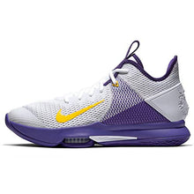 Load image into Gallery viewer, Nike Men's Basketball Shoe, Bianco White MTLC Gold Voltage Purple Pure Platinum Opti Yellow Volt 100, 8 US