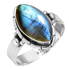Load image into Gallery viewer, Natural Labradorite Women Jewelry 925 Sterling Silver Ring Size 8