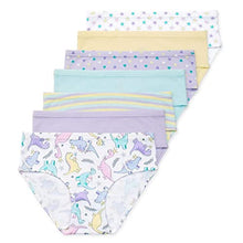 Load image into Gallery viewer, Lucky & Me 100% Cotton Girls Underwear, Briefs Style, Gracie 7 Pack, Dinorama, Size 9-10 Years