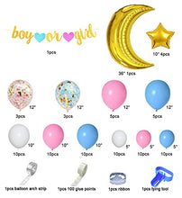 Load image into Gallery viewer, Gender Reveal Decorations - Pink and Blue Balloon Garland Arch Kit with 36''Gold Foil Moon&Stars Confetti Balloon Gender Reveal Banner for Gender Reveal Birthday Baby Shower Party Decorations Supplies