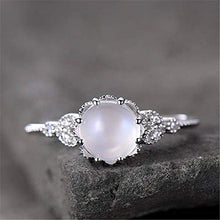 Load image into Gallery viewer, Goddesslili Moonstone Diamond Encrusted Rings for Women Girlfriend Vintage Designed Gemstone Thin Wedding Engagement Anniversary Simple Jewelry Gift Under 5 Dollars (6)