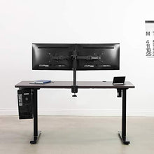 Load image into Gallery viewer, VIVO Electric 60 x 24 inch Stand Up Desk, Espresso Solid One-Piece Table Top, Black Frame, Height Adjustable Standing Workstation with Simple 2 Button Controller (DESK-KIT-B06E)