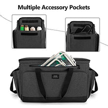 Load image into Gallery viewer, CURMIO Sewing and Embroidery Machine Carrying Case, Universal Tote Bag with Removable Cushion Pad Compatible with Brother SE600, SE630, PE535 Embroidery Machine and Accessories, Black, Bag Only