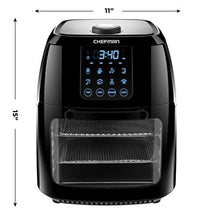 Load image into Gallery viewer, Chefman 6.3 Quart Digital Air Fryer+ Rotisserie, Dehydrator, Convection Oven, 8 Presets to Air Fry, Roast, Dehydrate, Bake & More, BPA-Free, Auto Shut-Off, Accessories Included, XL Family Size, Black