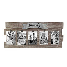 Load image into Gallery viewer, Stonebriar Rustic Wood Collage Picture Frame with Clips and Metal Detail Brown 26" x 11"