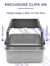 Load image into Gallery viewer, iPrimio Enclosed Sides Stainless Steel Cat XL Litter Box Keep Litter in The Pan - Never Absorbs Odor, Stains, or Rusts - No Residue Build Up - Easy Cleaning Litterbox Designed by Cat Owners