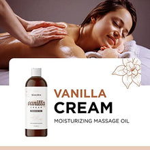 Load image into Gallery viewer, Vanilla Massage Oil for Massage Therapy - Sensual Massage Oil for Couples with Aromatherapy Oils Jojoba Sweet Almond & Coconut Oil for Powerful Skin Care Benefits - Therapeutic Relief Couples Gift