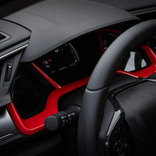 Load image into Gallery viewer, Thenice for 10th Gen Civic Dash Board Instrument Panel Dial Dashboard Trim Cover Frame ABS Decal Interior Moulding Accessories for Honda Civic 2020 2019 2018 2017 2016 -Red