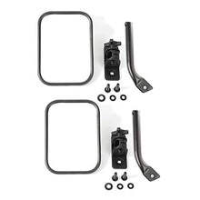 Load image into Gallery viewer, Rugged Ridge 11025.22 Stubby Trail Mirror, Rectangular Pair, Textured Black; 97-18 Jeep Wrangler JK