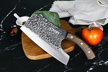 Load image into Gallery viewer, Kitory Forged Vegetable Cleaver Effort Saving Kitchen Hybrid Knife Chinese Chef's Knives Handmade Full Tang Chef Cutlery High Carbon Blade Brown Sandalwood Ergonomic Handle Good for Home & Restaurant