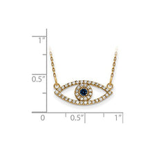 Load image into Gallery viewer, FB Jewels 14K Yellow Gold Small Diamond and Sapphire Evil Eye Chain Necklace