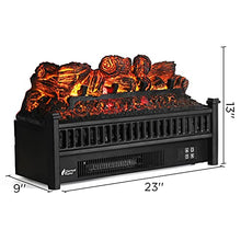 Load image into Gallery viewer, TURBRO Eternal Flame EF23-PB Electric Fireplace Logs, 23" Remote Control Fireplace Insert Log Heater, Realistic Pinewood Ember Bed, Thermostat, Timer, 1400W Black