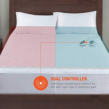 Load image into Gallery viewer, Dual Control Heated Mattress Pad Queen Size | Zone Heating Electric Bed Warmer W/ Auto Shut Off | Fit Up To 15 Inch | 12.5ft Long Cord | Therapeutic & Relieves Sore Muscles/Joints - 60x80 Inch, White