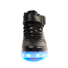 Load image into Gallery viewer, Voovix Kids LED Light Up Shoes USB Charging Flashing High-top Sneakers for Boys and Girls Child Unisex(Black,US3.5/CN36)