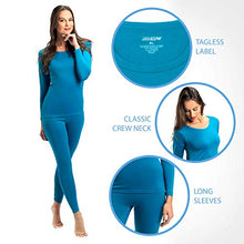 Load image into Gallery viewer, Rocky Thermal Underwear for Women Fleece Lined Thermals Women's Base Layer Long John Set (Teal - Midweight - Small)