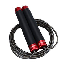 Load image into Gallery viewer, COERKALY Jump Rope for Fitness, Tangle-Free with Ball Bearing Jump Rope Workout, Adjustable Speed Skipping Rope with 2 Cables for Women Men, Steel&Silicone Handle Jumping Rope(Red)
