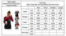 Load image into Gallery viewer, Green Black Buffalo Plaid Neck Long Sleeve Patchwork Blouse Top Curve Hem Tunic