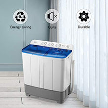 Load image into Gallery viewer, WANAI Portable Washing Machine, Compact Mini Twin Tub Washer (13lbs) + Spinner (8lbs), Top-loading Washing Machine with Timer, Ideal for Dorms, Apartments