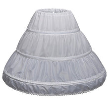 Load image into Gallery viewer, Abaowedding Girls' 3 Hoops Petticoat Full Slip Flower Girl Crinoline Skirt (2-3 yrs) White