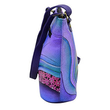 Load image into Gallery viewer, Anna by Anuschka Crossbody Organizer Bag - Genuine Leather - Dreamy Peacock Dewberry