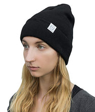 Load image into Gallery viewer, EMF Protection Hat Radiation Blocking Beanie by Halsa. Silver Fabric. High Shielding Efficiency. Blocks Radiation from Cell Phones, WiFi, Smart Meters, Power Lines, Microwaves and More. Black.