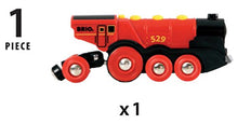 Load image into Gallery viewer, BRIO World 33592 Mighty Red Action Locomotive | Battery Operated Toy Train With Light and Sound Effects for Kids Age 3 and Up