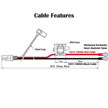 Load image into Gallery viewer, SAE Battery Connector - iGreely 10 Gauge Wire SAE to O Ring Terminal, 2-Pin Quick Disconnect SAE Battery Cable Extension Wire for Solar Panel Automotive Marine Motorcycle Cars RV 10 AWG 2ft/60cm