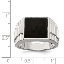 Load image into Gallery viewer, 925 Sterling Silver Mens Black Onyx Band Ring Size 9.00 Man Fine Jewelry For Dad Mens Gifts For Him