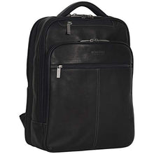 Load image into Gallery viewer, Kenneth Cole Reaction Manhattan Commuter Slim Backpack 16" Laptop Computer & Tablet Travel, Business, Work, School Bookbag, Black, Colombian Leather