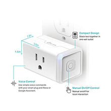 Load image into Gallery viewer, Kasa Smart Plug HS103P2, Smart Home Wi-Fi Outlet Works with Alexa, Echo, Google Home & IFTTT, No Hub Required, Remote Control,15 Amp,UL Certified, 2-Pack White