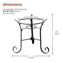 Load image into Gallery viewer, Alpine Corporation 10" Tall Indoor/Outdoor Glass Gazing Globe Metal Stand, Black
