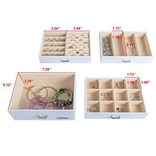 Load image into Gallery viewer, Homde Synthetic Leather Huge Jewelry Box Mirrored Watch Organizer Necklace Ring Earring Storage Lockable Gift Case (White)