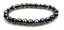 Load image into Gallery viewer, PURPLE WHALE 8mm Black Shiny Faceted Hematite Gemstone Bracelet- Beautiful, Magnetic, Arthritis Pain Relief, Stretchable, Men, Women, Stylish Wrist Jewelry, 2 Pieces Set
