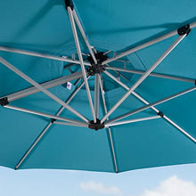 Load image into Gallery viewer, PURPLE LEAF 12 Feet Double Top Deluxe Square Patio Umbrella Offset Hanging Umbrella Cantilever Umbrella Outdoor Market Umbrella Garden Umbrella, Turquoise Blue