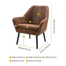 Load image into Gallery viewer, Versanora VNF-00033AF Arm Chair, Aged Fabric Brown
