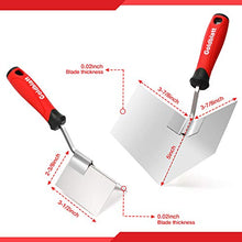 Load image into Gallery viewer, Goldblatt 2 Piece Drywall Corner Tool Set, 5'' Outside Corner Knife & 3-1/2'' Inside Corner Knife, with Soft Grip Handle - Stainless Steel Sheetrock External Corner Trowel & Internal Corner Trowel