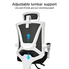 Load image into Gallery viewer, Hbada Reclining Office Desk Chair | Adjustable High Back Ergonomic Computer Mesh Recliner | White Home Office Chairs with Footrest and Lumbar Support
