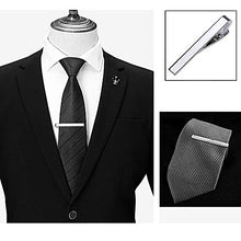 Load image into Gallery viewer, Classic Style Men's Tie Clips, Viaky Neck Ties Necktie Bar Pinch Clip with Gold Silver Black 3 Tone, Best Gifts for Your Father, Lover and Friends in Xmas, Anniversary, Wedding, Party, Meeting