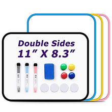 Load image into Gallery viewer, Small Dry Erase Whiteboard, SIOSSION 11x8.3inches Hanging Writing Drawing&Planning White Board Double Sided Magnetic Board with Magnetic Dry Erase Marker&Eraser for Children Home School Using (Black)
