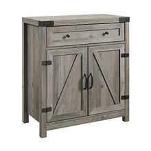 Load image into Gallery viewer, Walker Edison Furniture Company Farmhouse Barn Door Wood Accent Cabinet Entryway Bar Storage Entry Table Living Dining Room, 30 Inch, Grey Wash